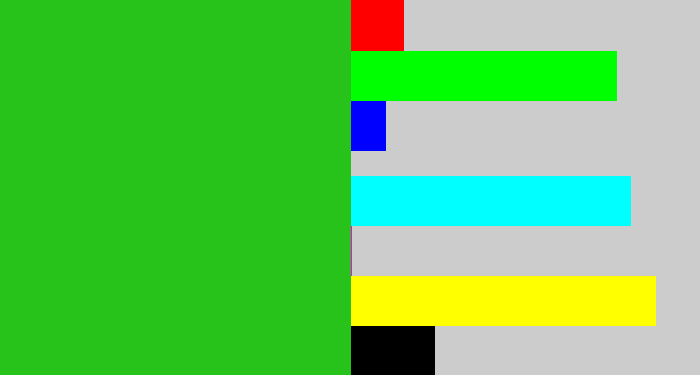 Hex color #27c31a - green