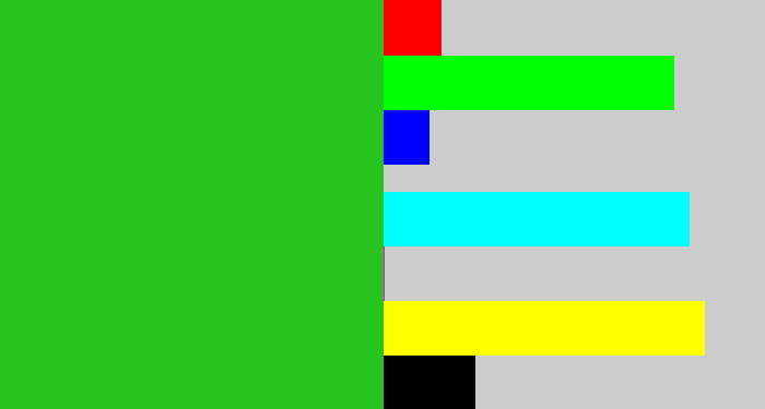 Hex color #27c31f - green