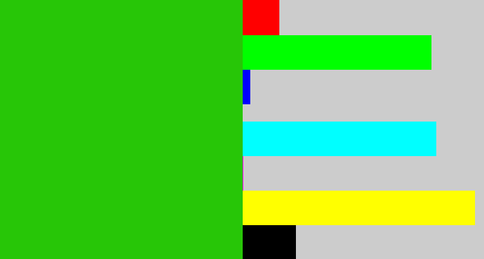Hex color #27c607 - green