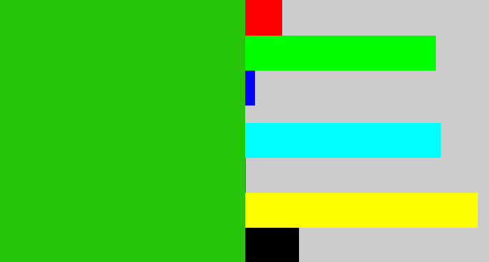 Hex color #27c60a - green