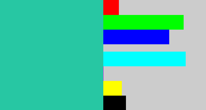 Hex color #27c7a3 - tealish