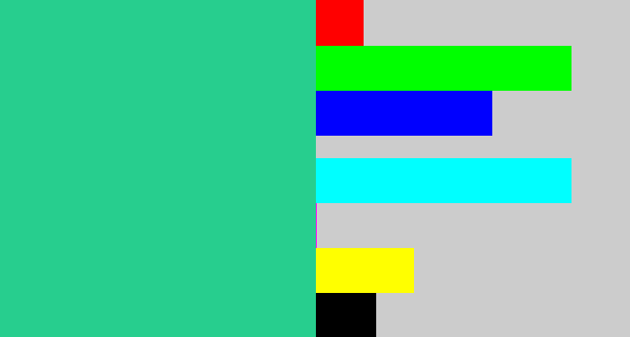 Hex color #27ce8e - greenblue