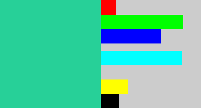Hex color #27d098 - greenblue