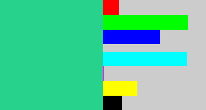 Hex color #27d28d - greenblue