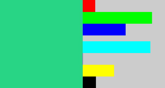Hex color #27d585 - greenblue