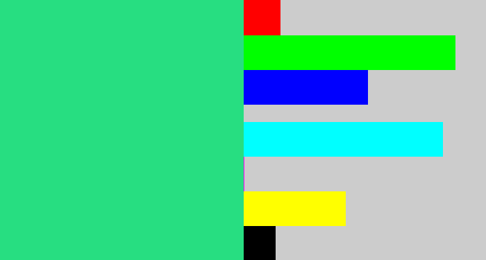Hex color #27de81 - weird green