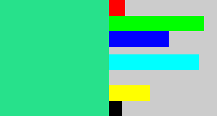 Hex color #27e18b - aqua green
