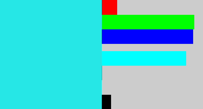 Hex color #27e7e6 - bright light blue