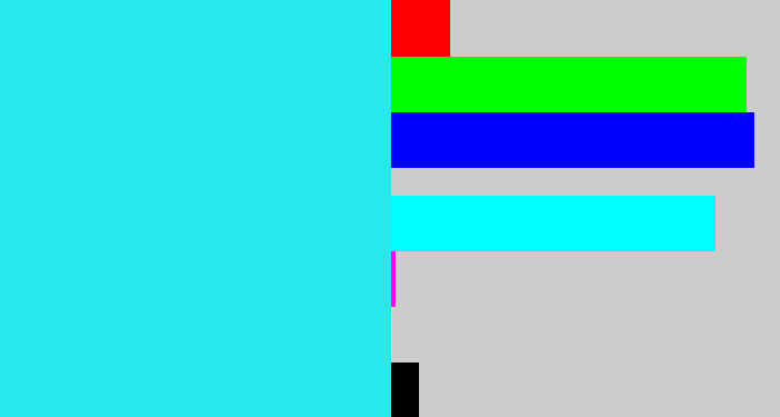 Hex color #27e9ec - bright light blue