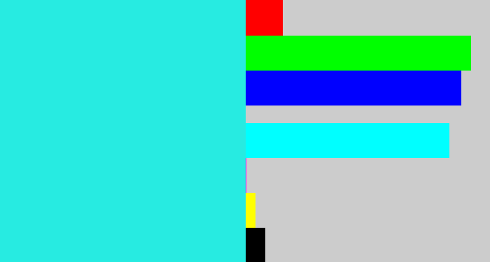 Hex color #27ebe1 - bright light blue
