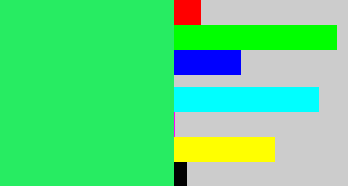 Hex color #27ec62 - bright light green