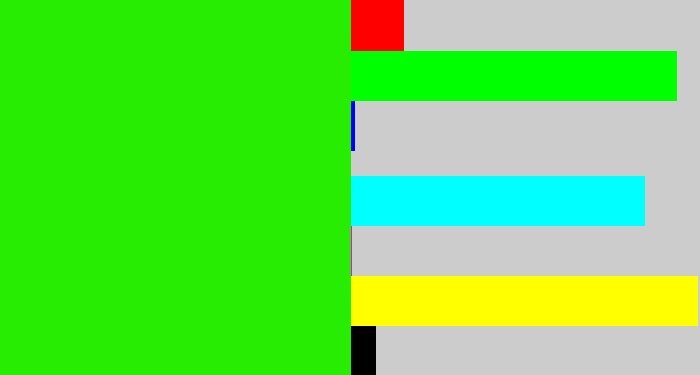 Hex color #27ed02 - vivid green
