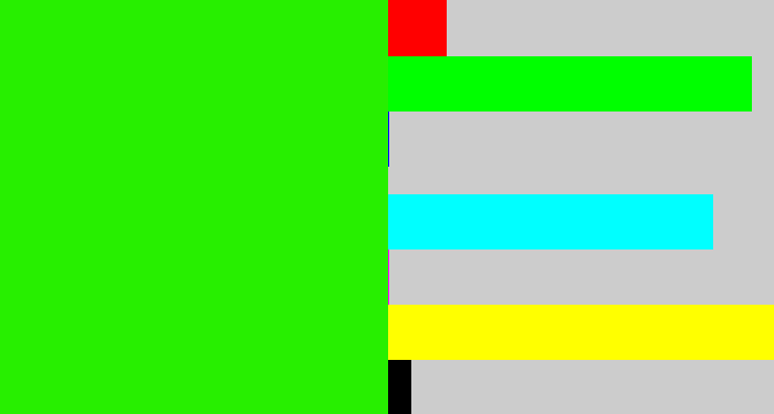 Hex color #27ef00 - vivid green