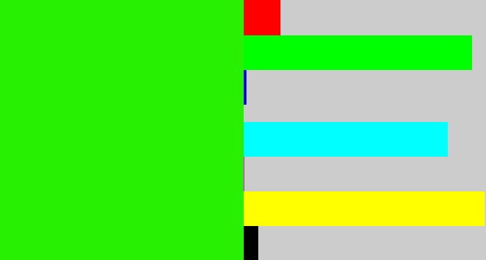 Hex color #27f002 - vivid green