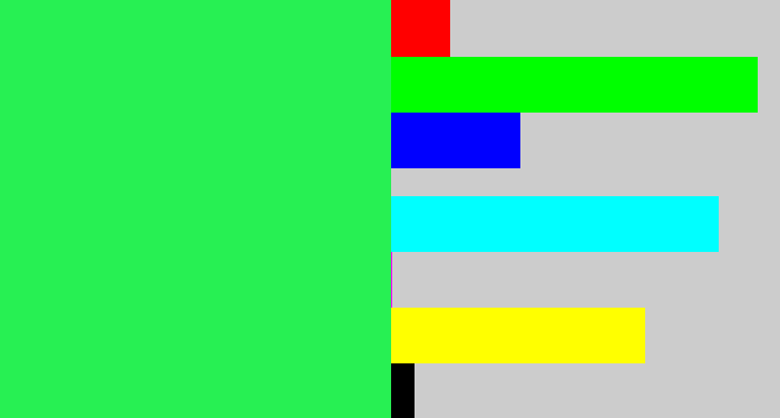 Hex color #27f053 - bright light green