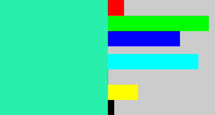 Hex color #27f0ac - greenish cyan