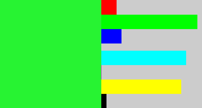 Hex color #27f332 - hot green