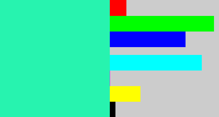 Hex color #27f3af - greenish cyan