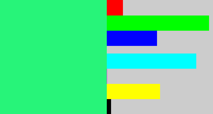 Hex color #27f479 - spearmint
