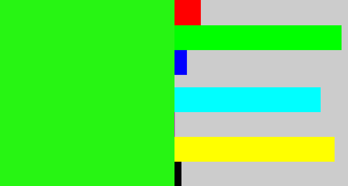 Hex color #27f513 - vivid green