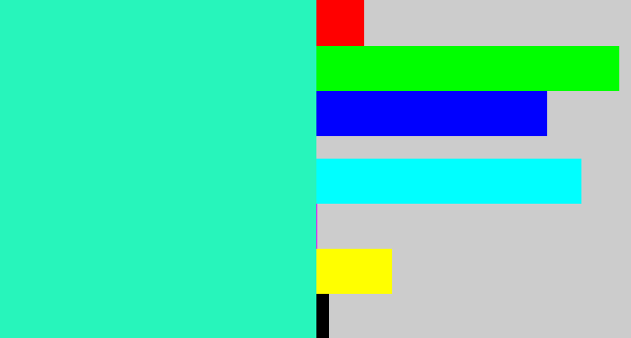 Hex color #27f5bb - greenish cyan