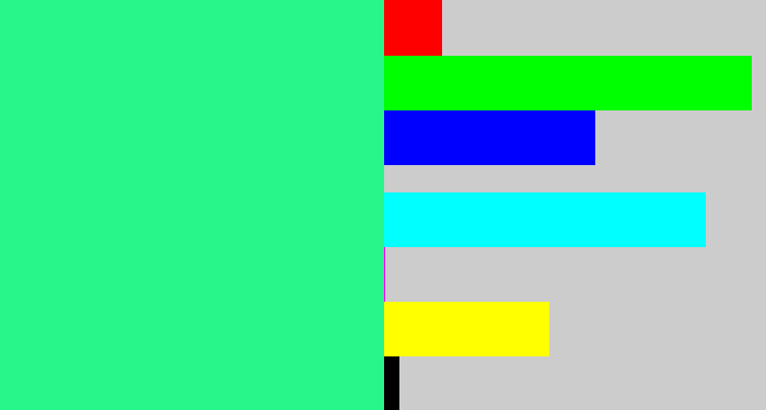 Hex color #27f68b - wintergreen