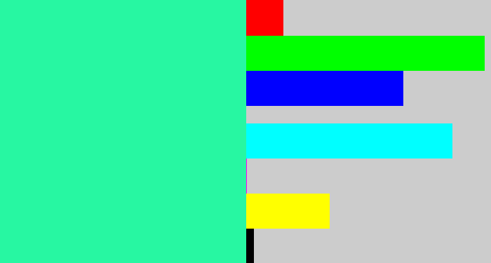 Hex color #27f7a2 - greenish cyan