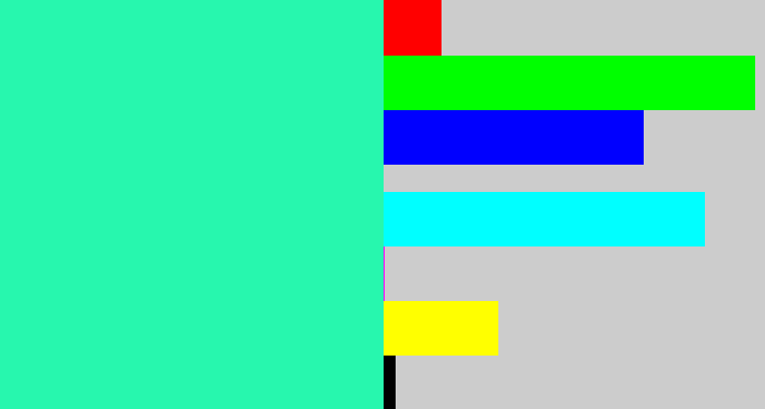 Hex color #27f7ae - greenish cyan