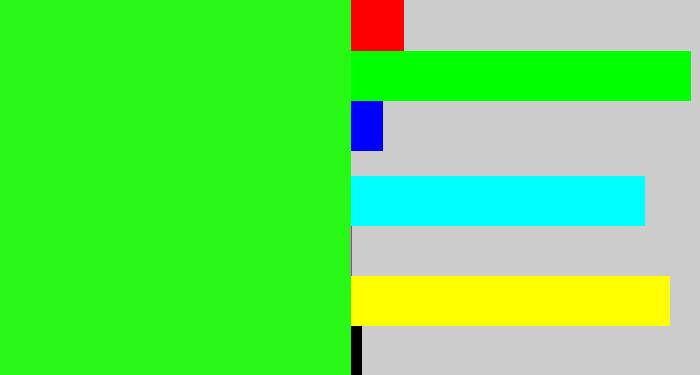 Hex color #27f816 - radioactive green
