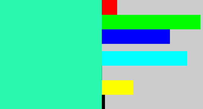 Hex color #27f8ac - greenish cyan