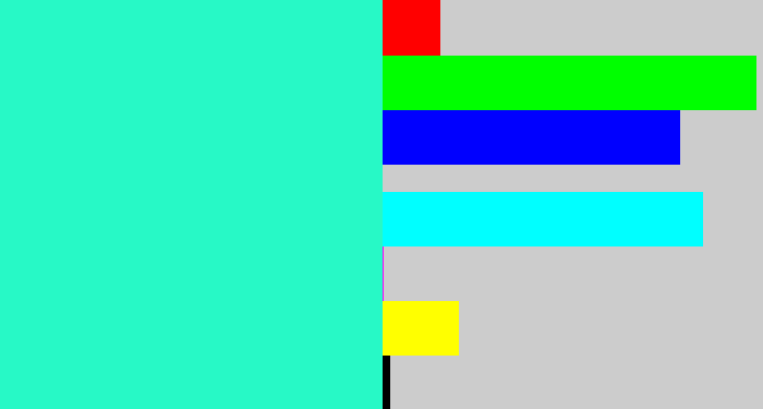 Hex color #27f9c6 - greenish cyan