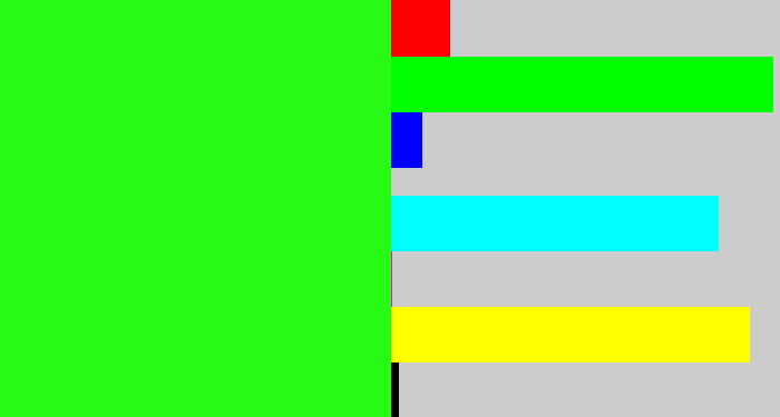 Hex color #27fb15 - electric green