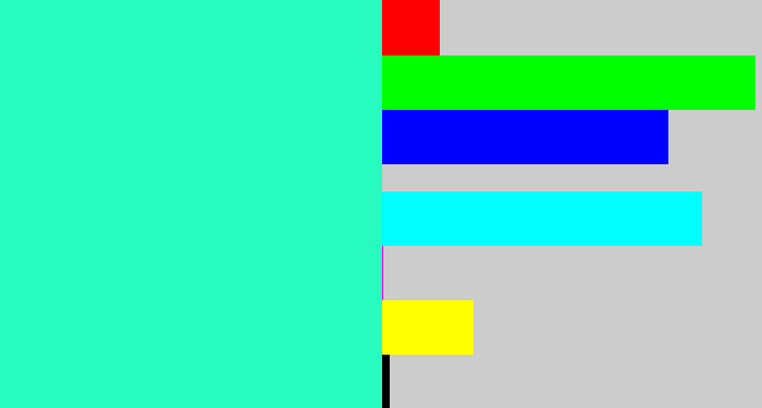 Hex color #27fbc0 - greenish cyan