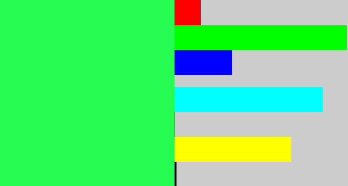 Hex color #27fc53 - bright light green
