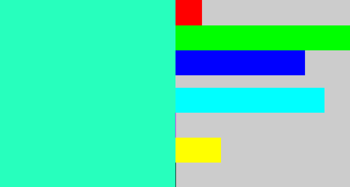 Hex color #27ffbd - greenish cyan