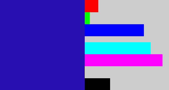 Hex color #280fb2 - ultramarine