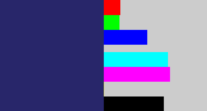 Hex color #28266a - dark slate blue