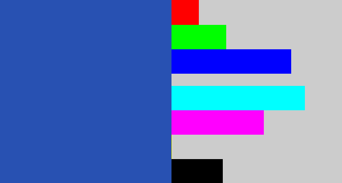 Hex color #2851b2 - mid blue