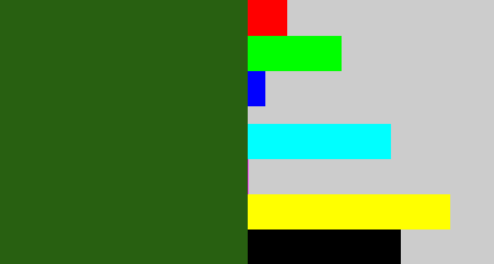 Hex color #286011 - navy green