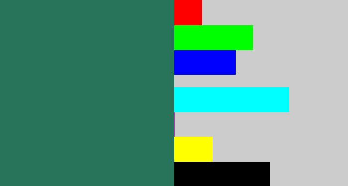 Hex color #28745a - dark green blue