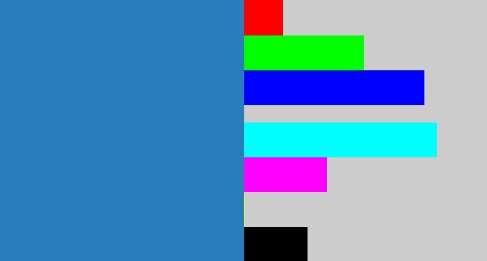 Hex color #287dbc - bluish