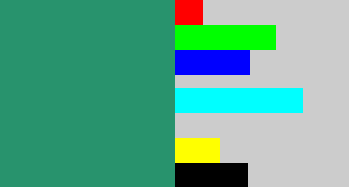 Hex color #28936d - viridian