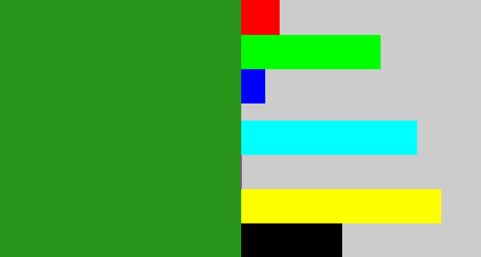 Hex color #28951a - tree green