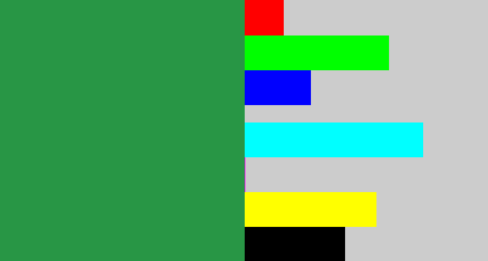 Hex color #289645 - medium green