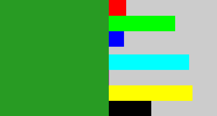 Hex color #289b23 - green