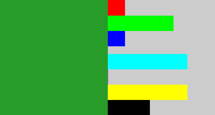 Hex color #289c29 - green