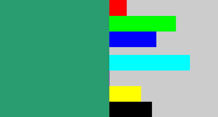 Hex color #289c6e - teal green