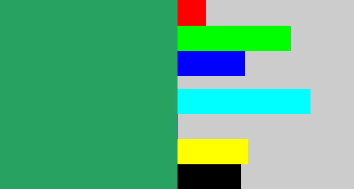 Hex color #28a261 - teal green