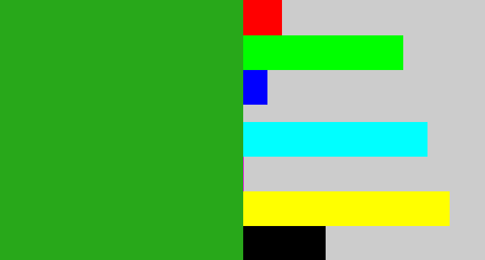 Hex color #28a81a - green