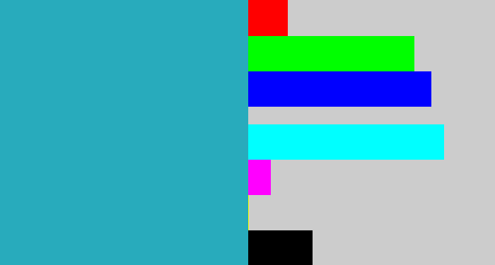 Hex color #28abbc - tealish